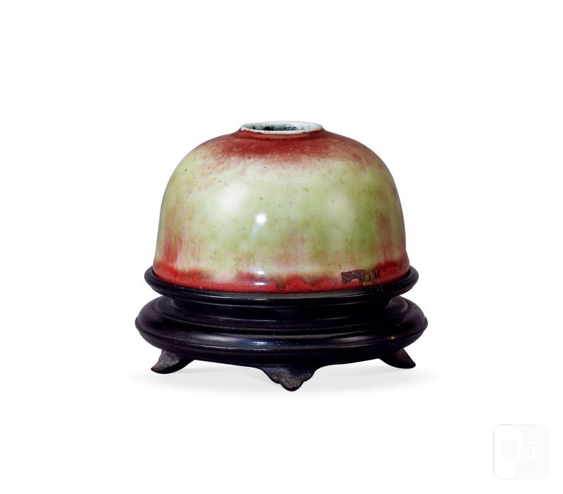    清康熙 豇豆红釉太白尊（附座） - 图2